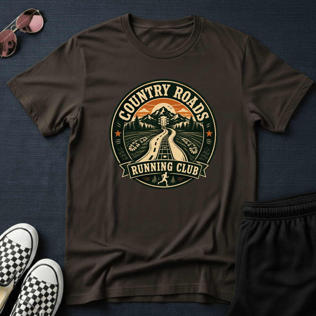 Country roads running club T-shirt
