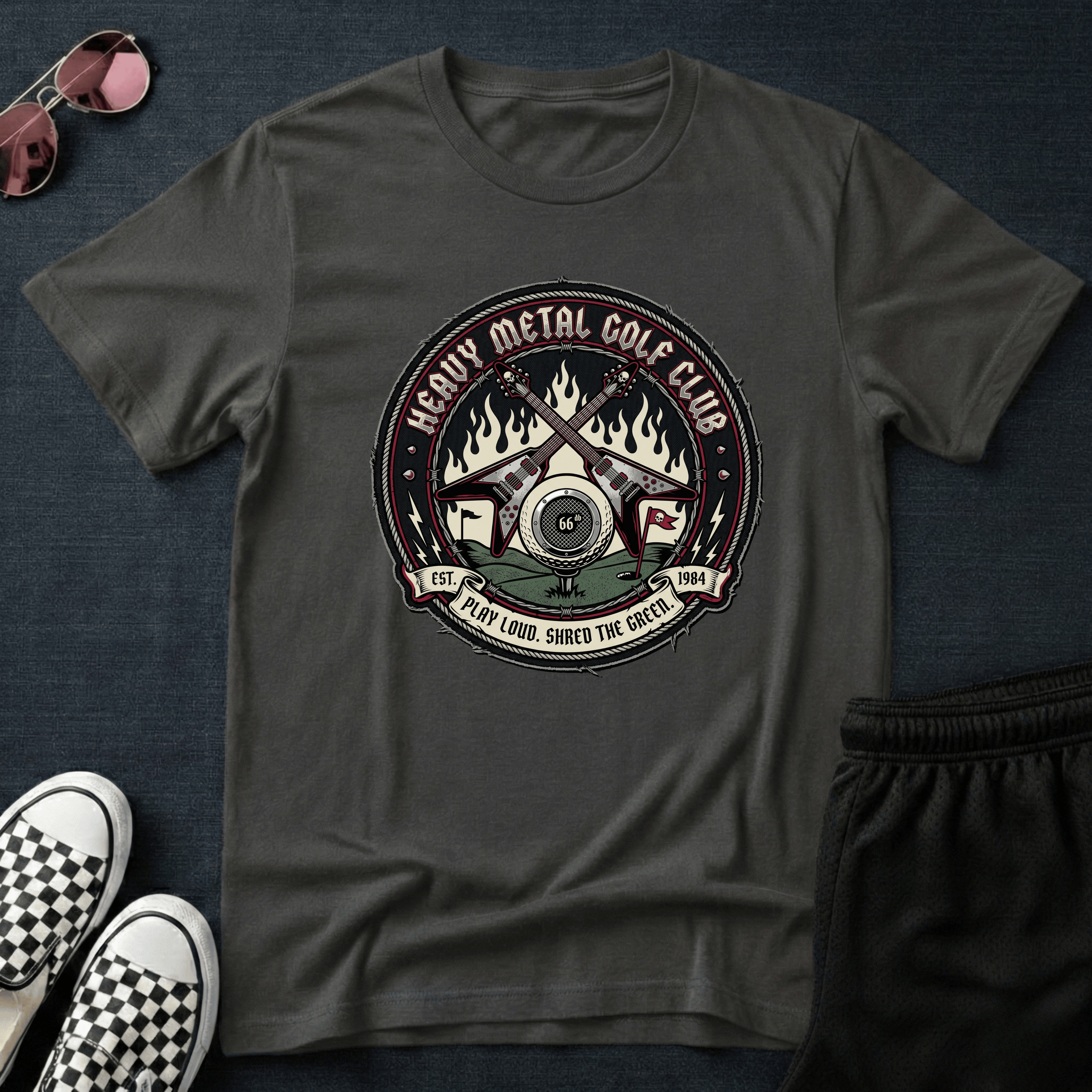 Heavy metal golf club T-shirt