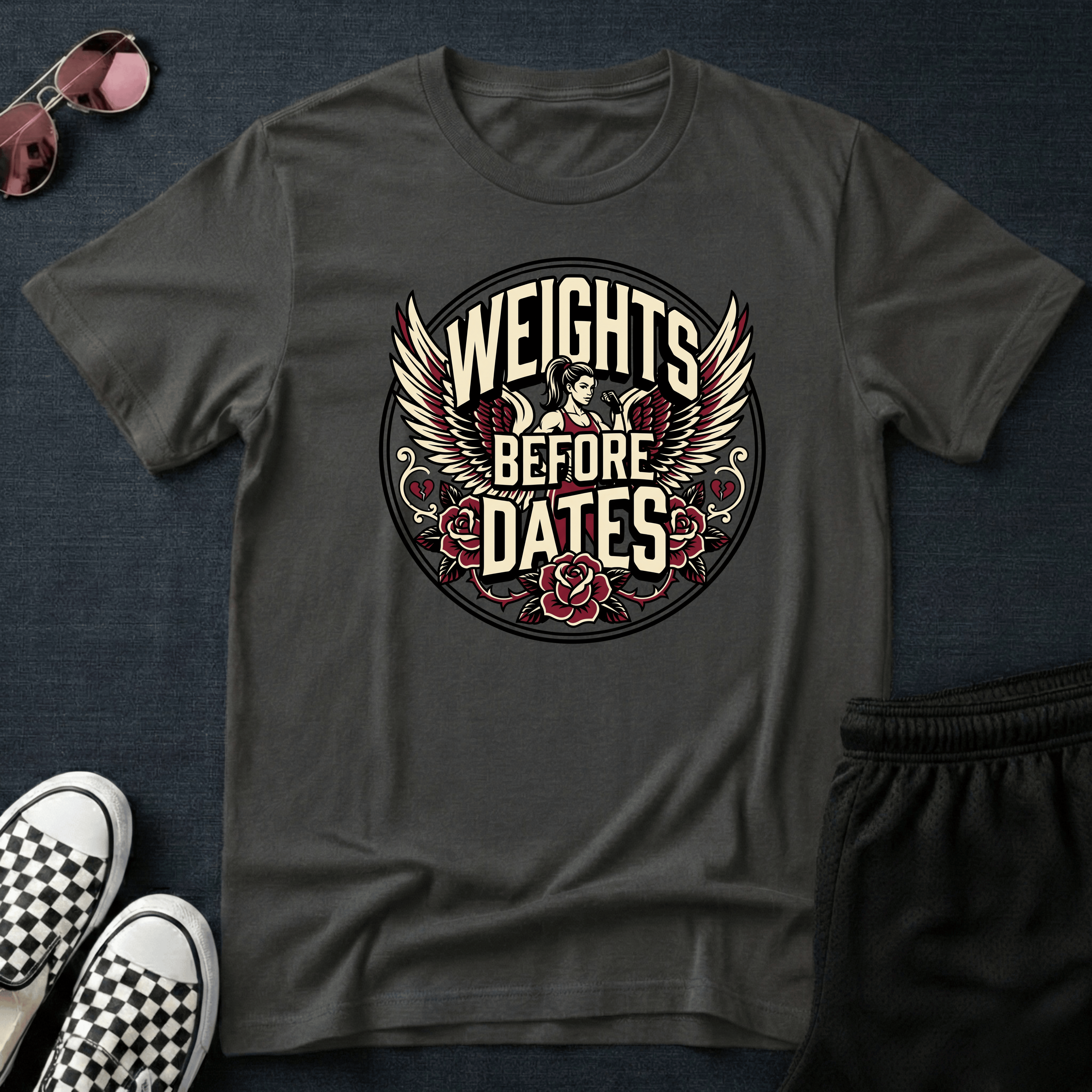 Weights before dates T-shirt