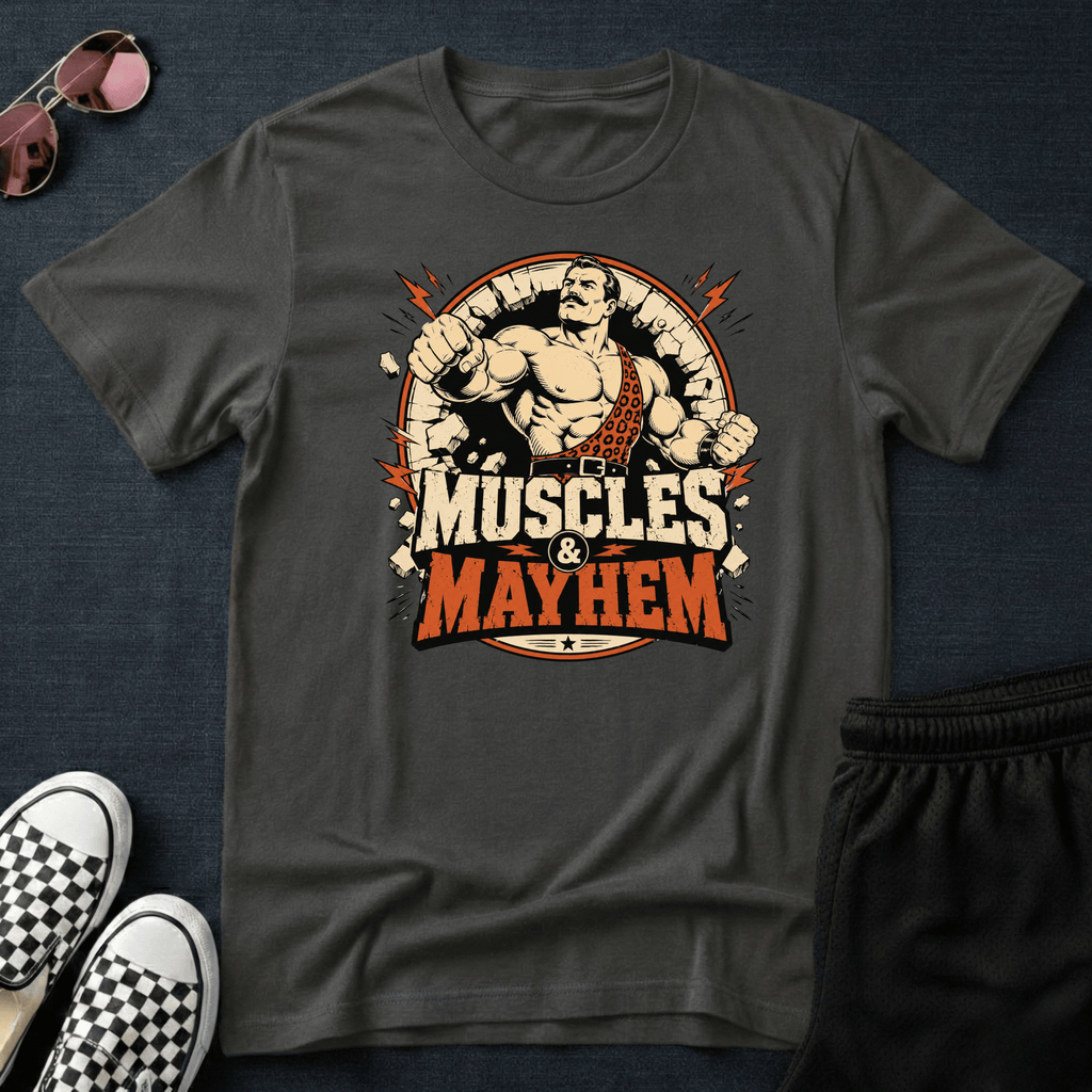 Muscles and mayhem T-shirt