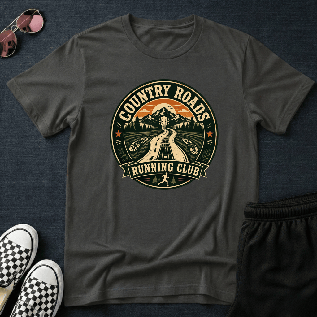 Country roads running club T-shirt