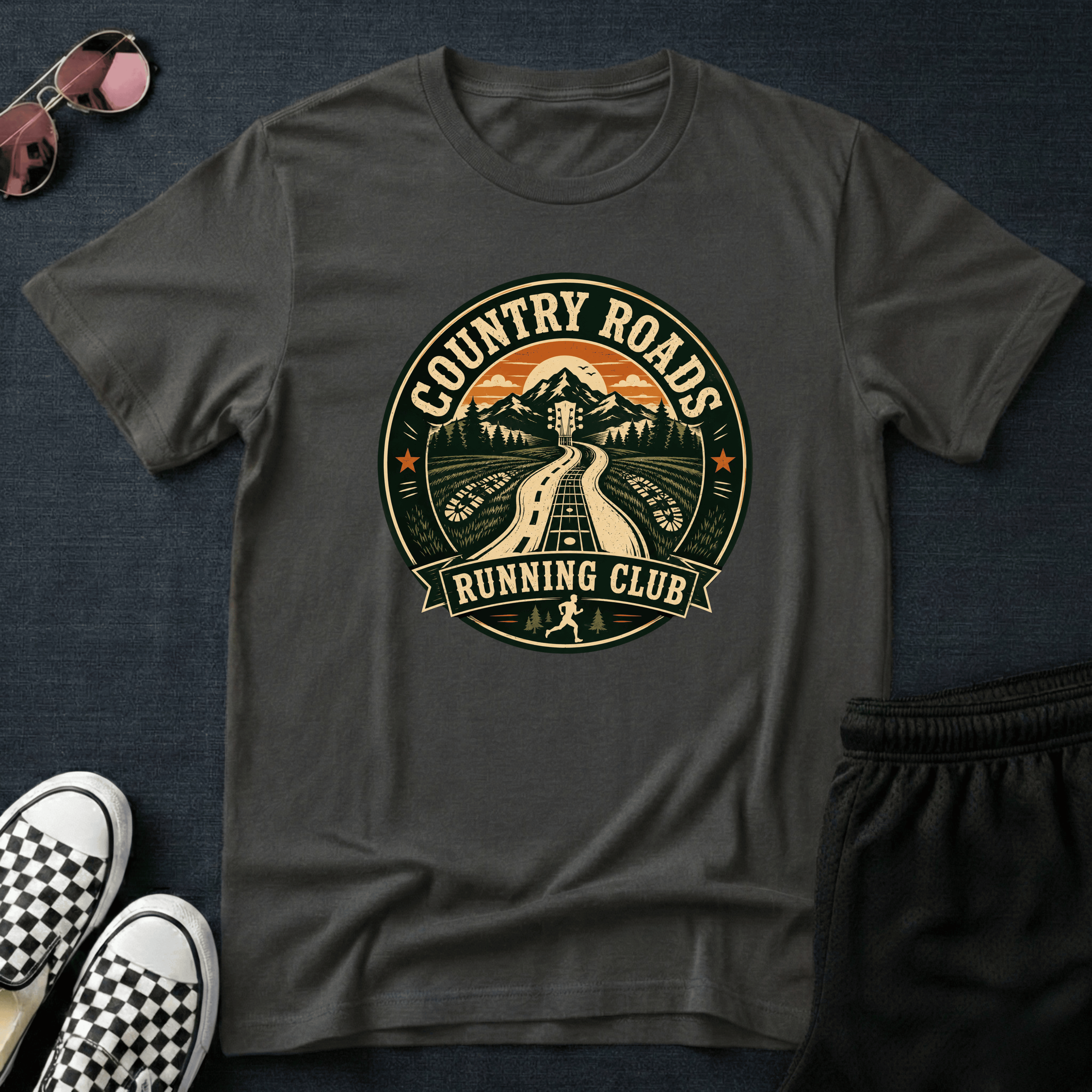 Country roads running club T-shirt