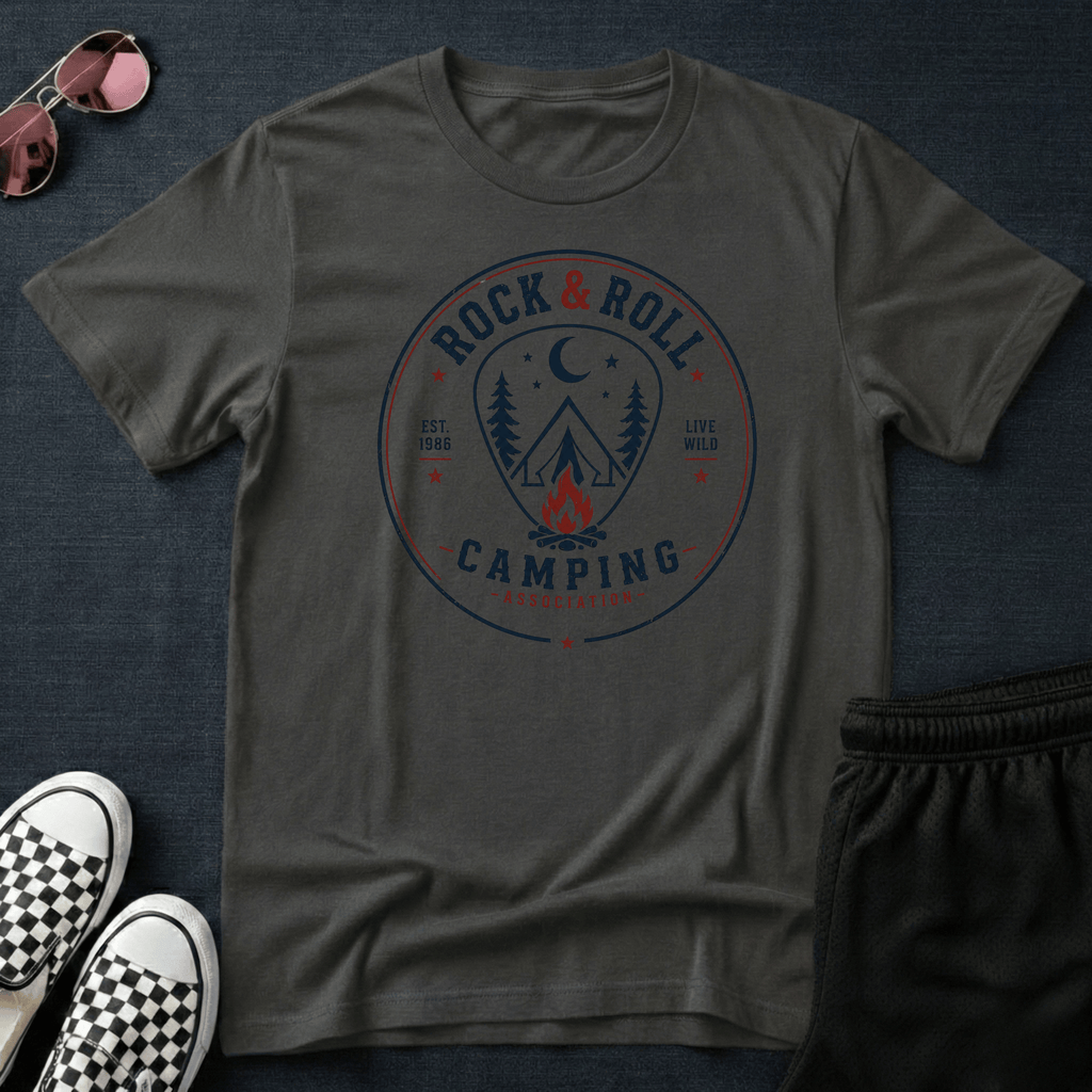 Rock & roll camping T-shirt