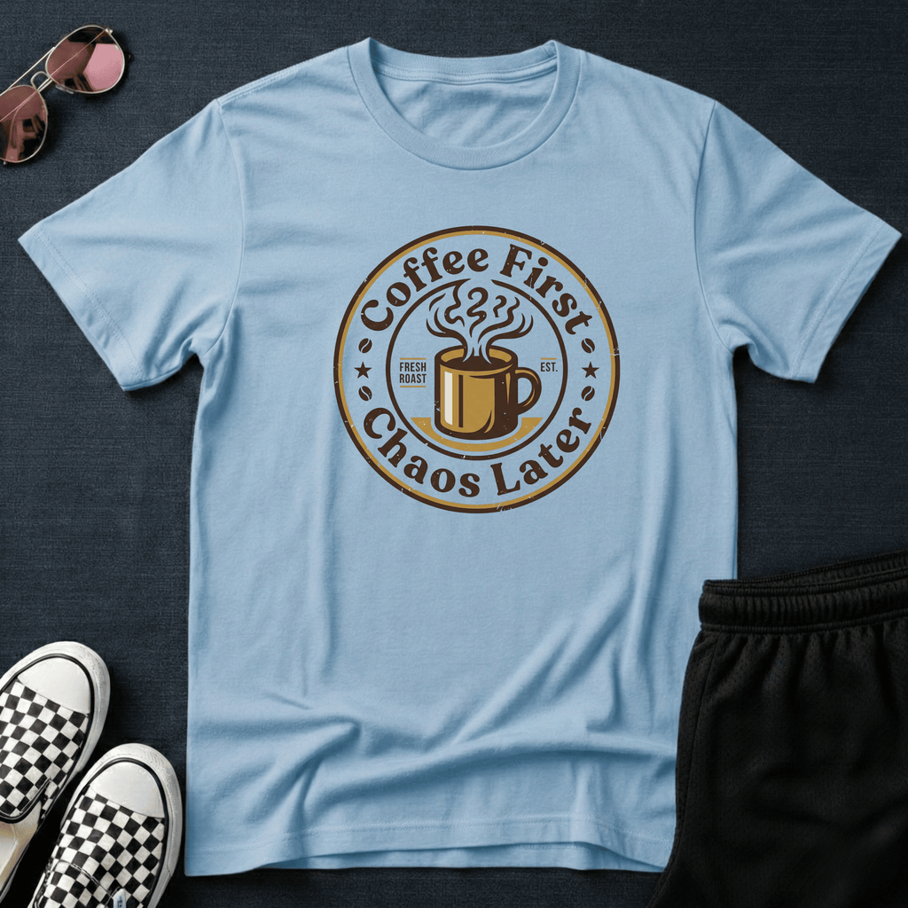 Coffee first, chaos later T-shirt