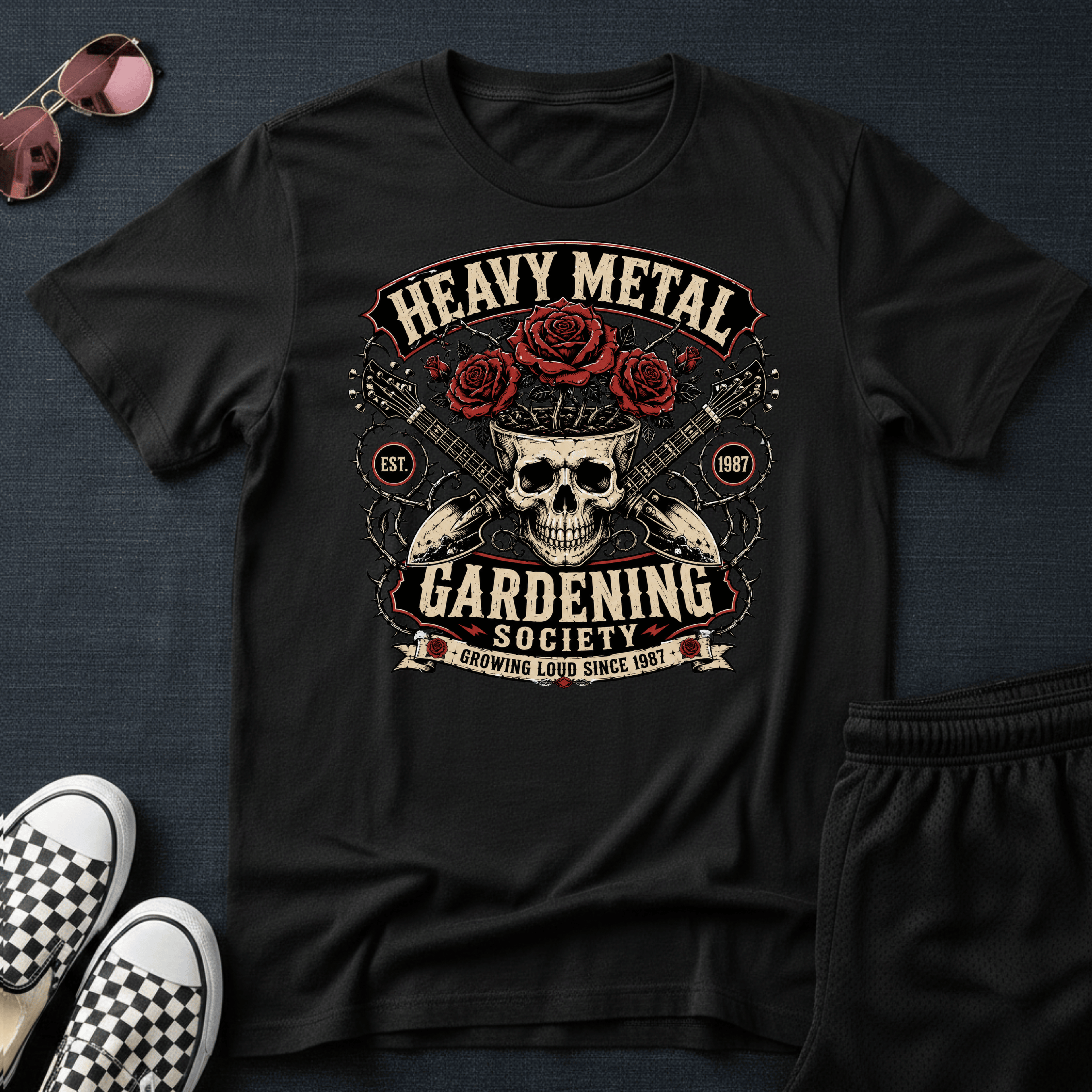 Heavy metal gardening T-shirt