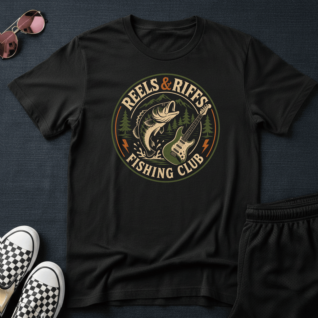 Reels and riffs fishing club T-shirt