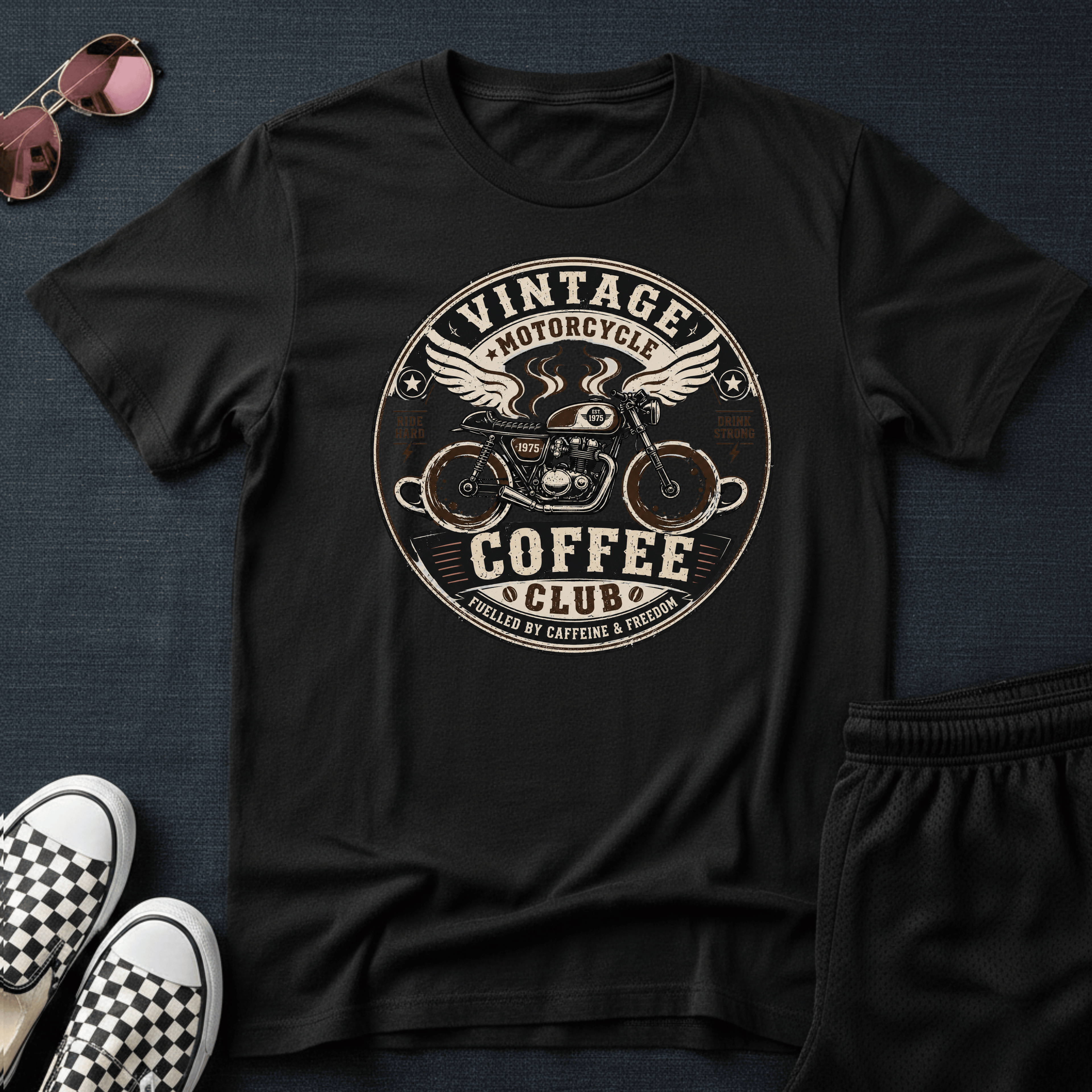 Vintage motorcycle coffe T-shirt