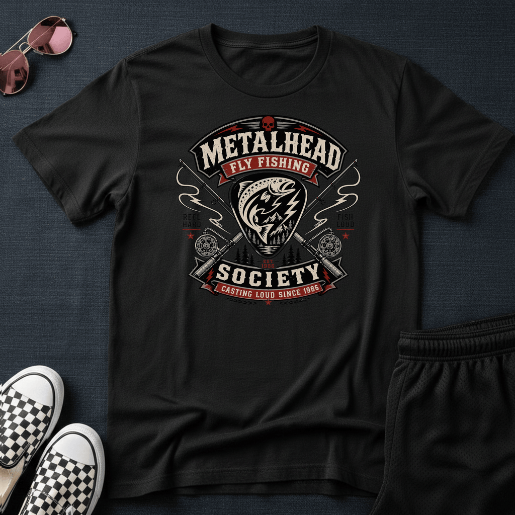 Metalhead fly fishing T-shirt