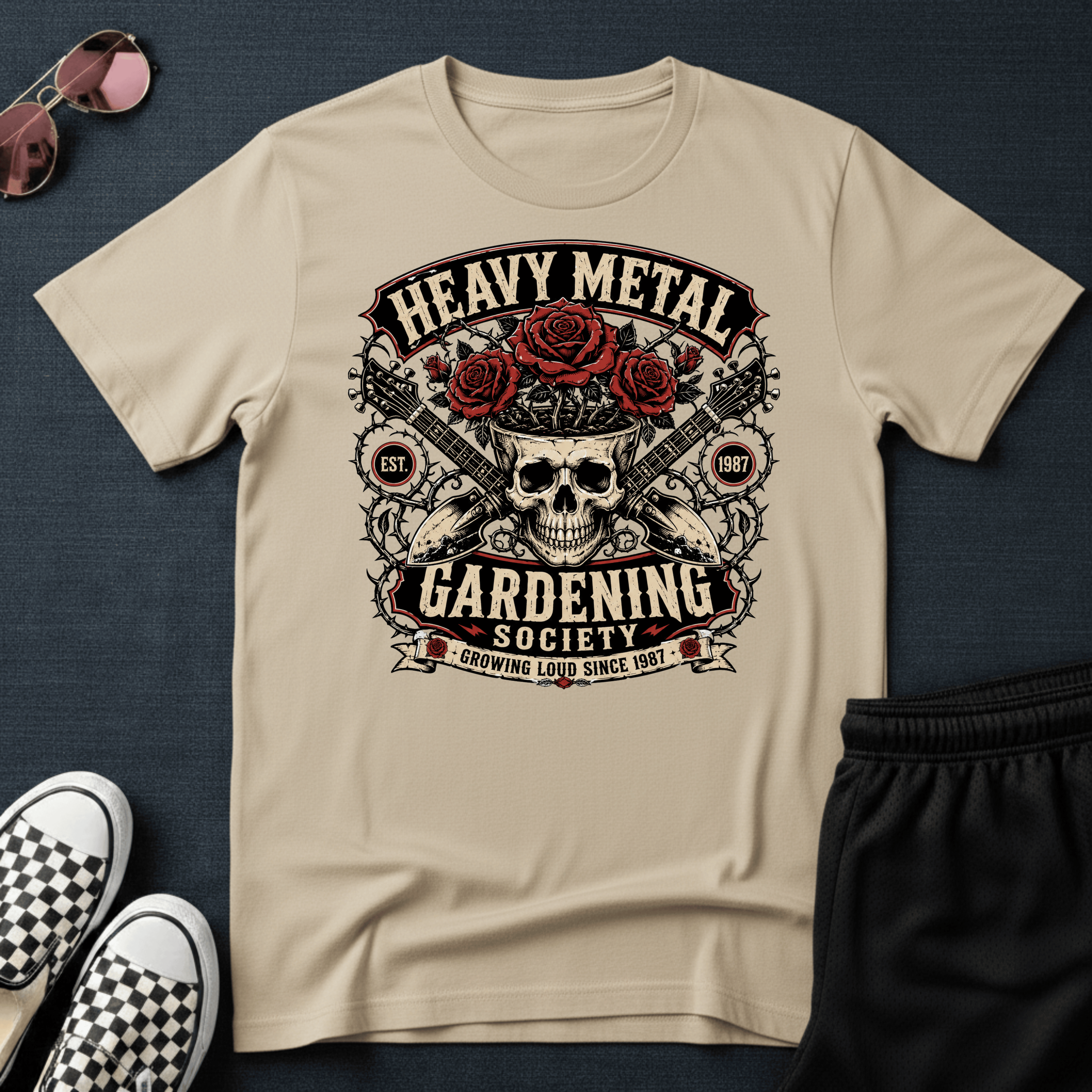 Heavy metal gardening T-shirt
