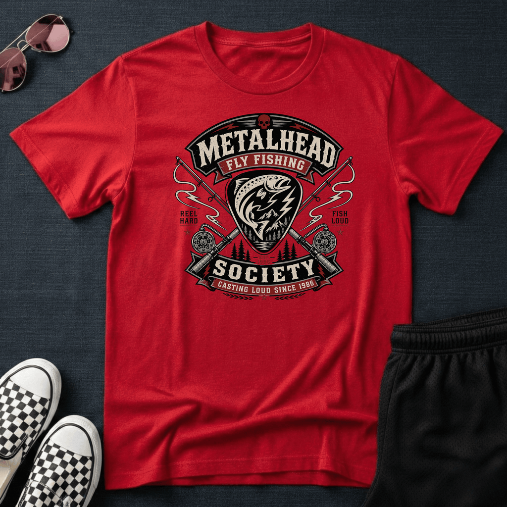 Metalhead fly fishing T-shirt