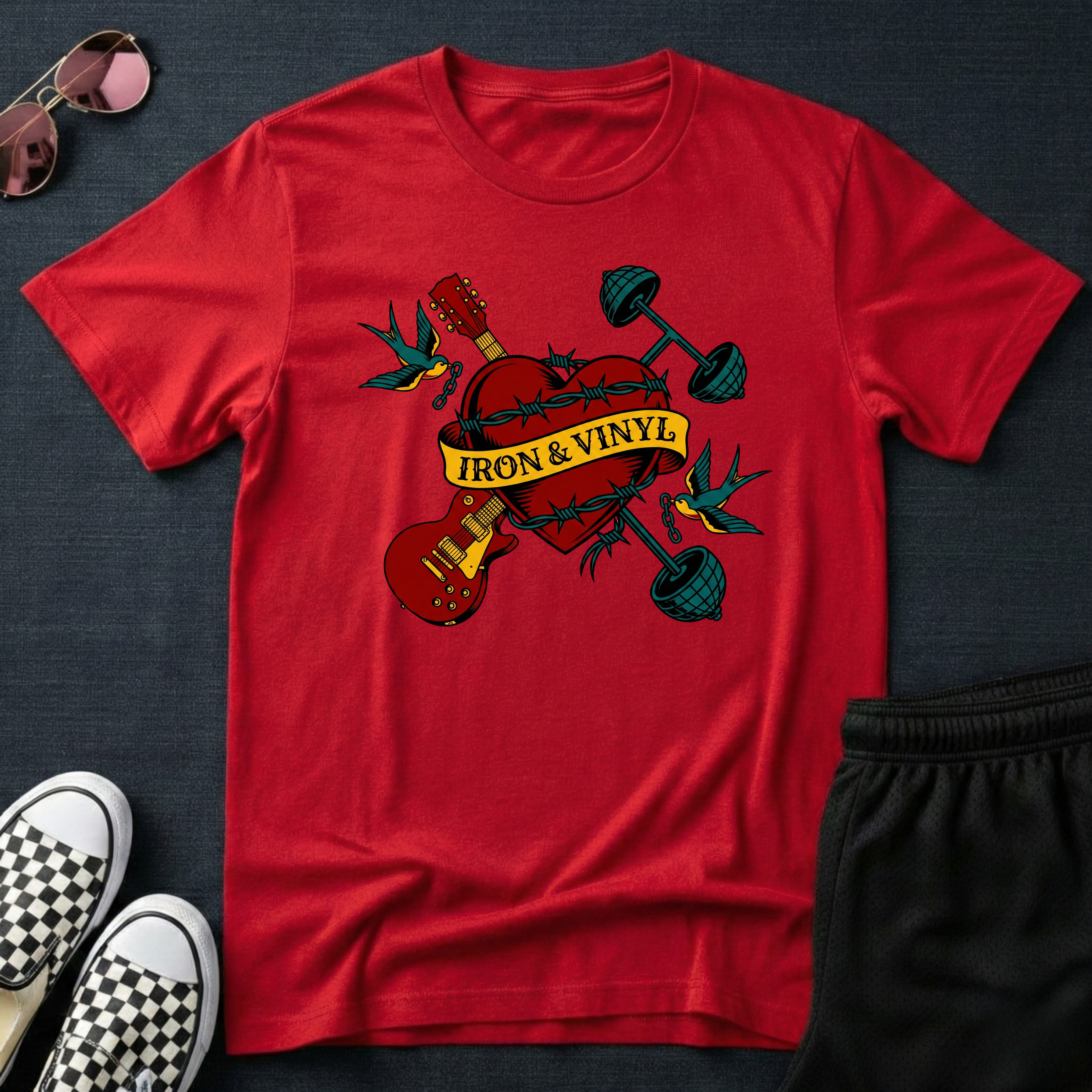 Iron and vinyl T-Shirt