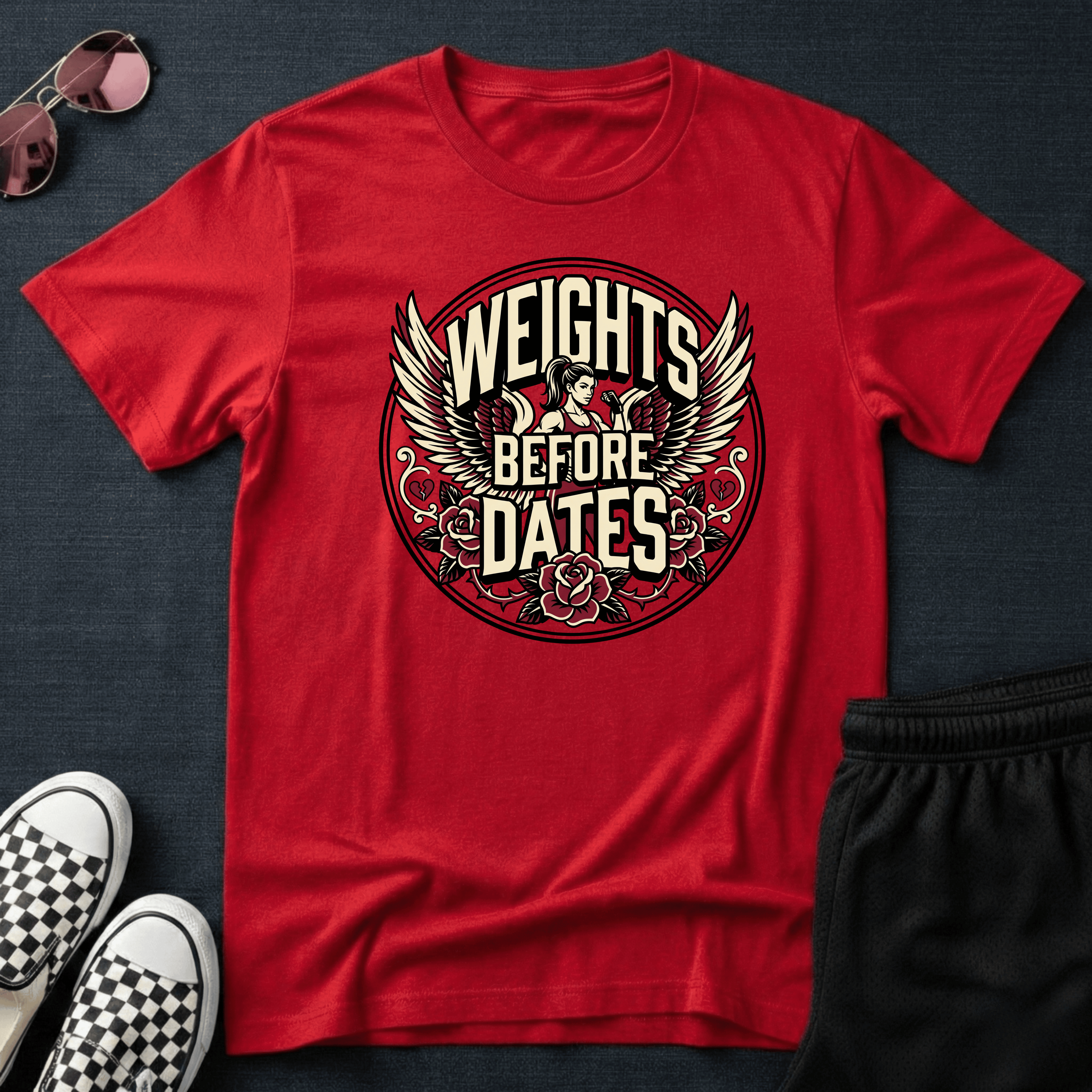 Weights before dates T-shirt