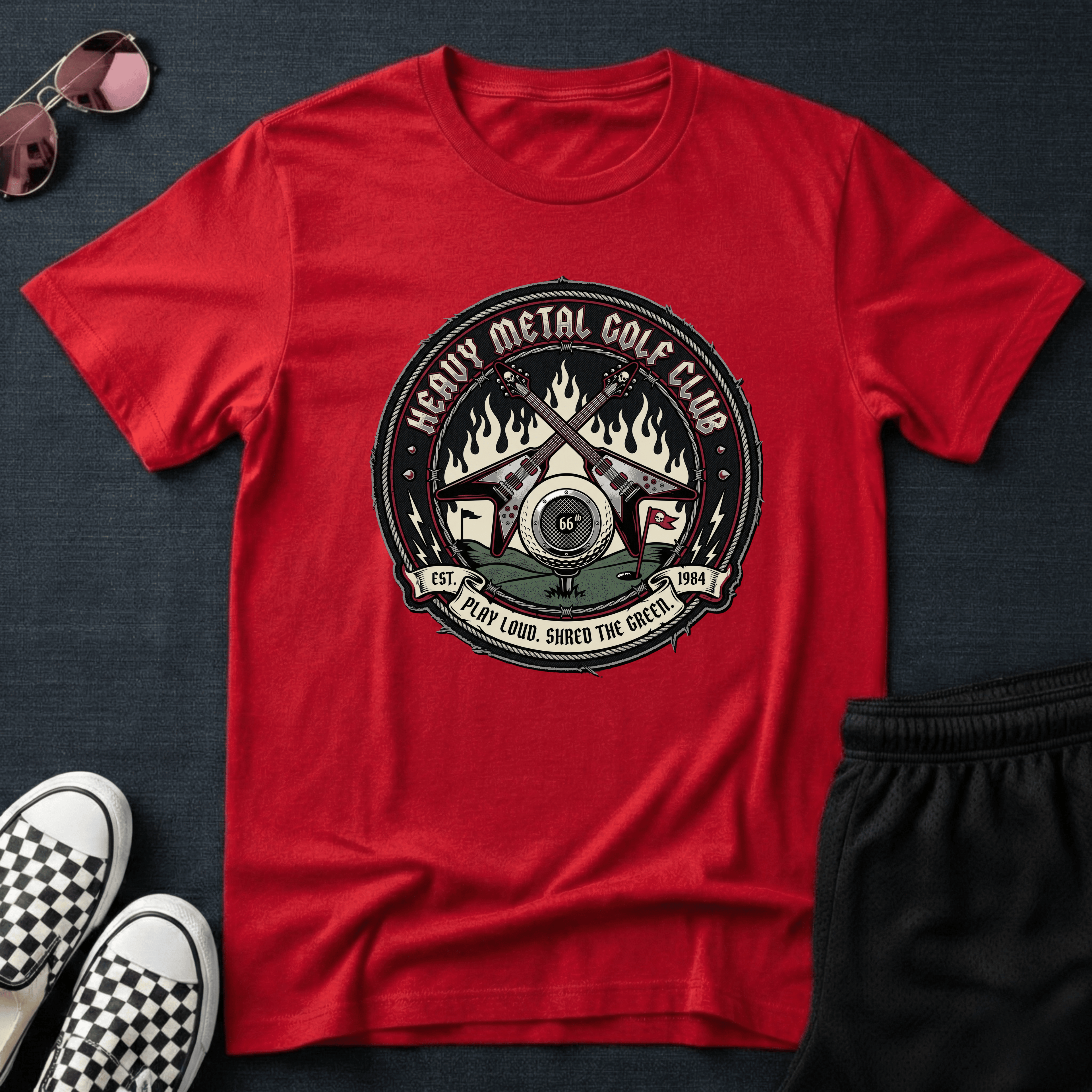 Heavy metal golf club T-shirt