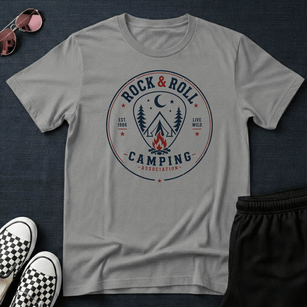 Rock & roll camping T-shirt