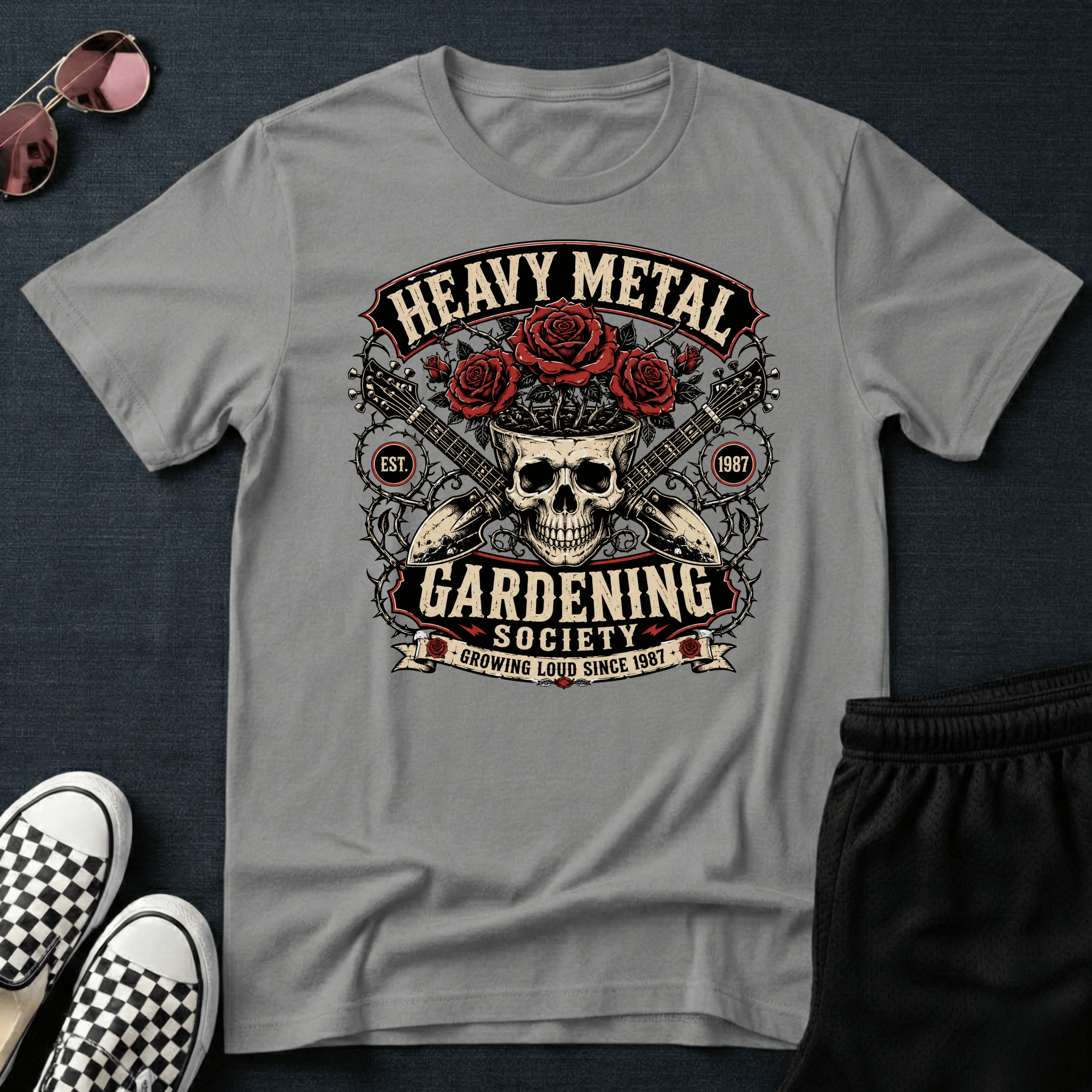 Heavy metal gardening T-shirt