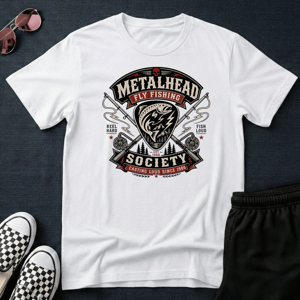 Metalhead fly fishing T-shirt