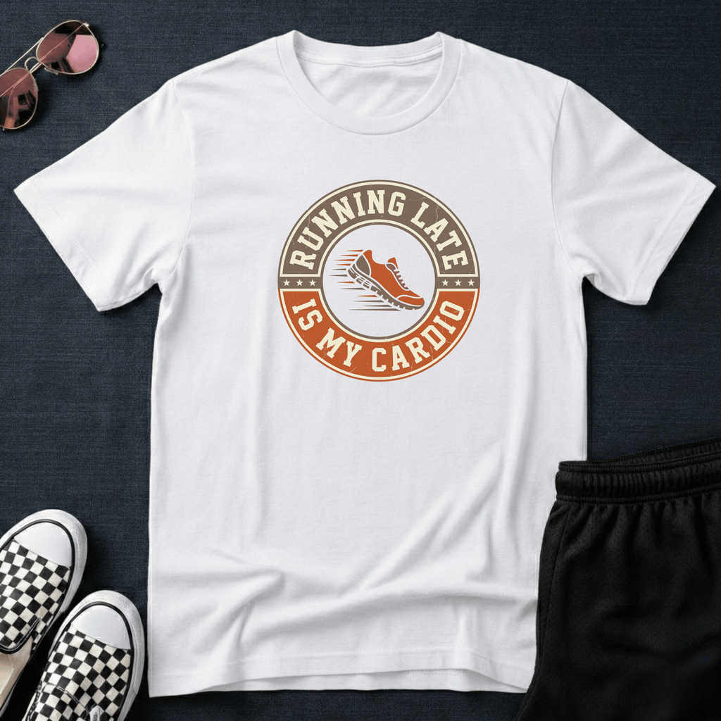Running late is my cardio T-shirt