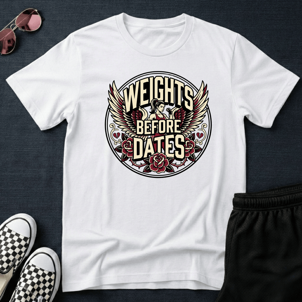 Weights before dates T-shirt