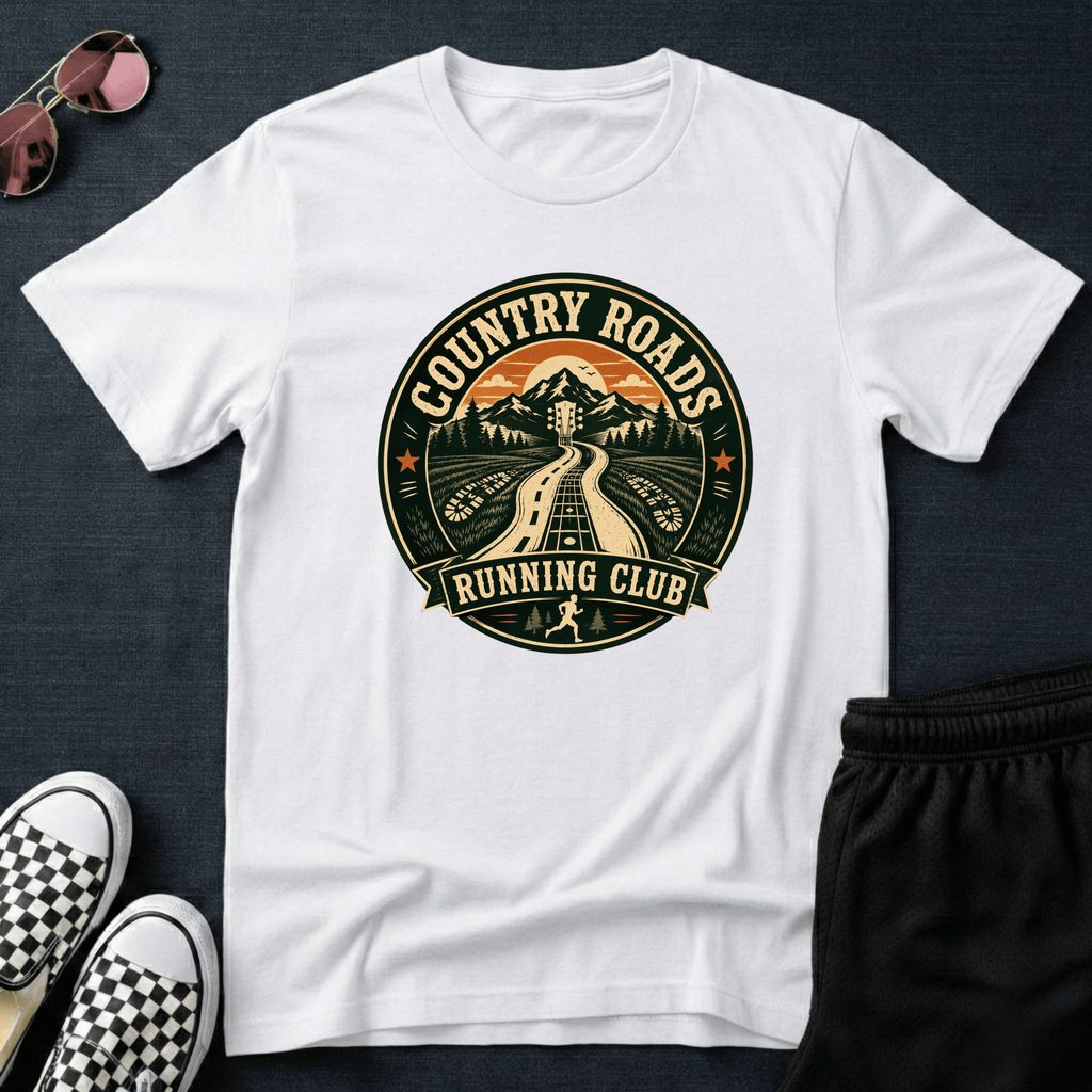 Country roads running club T-shirt