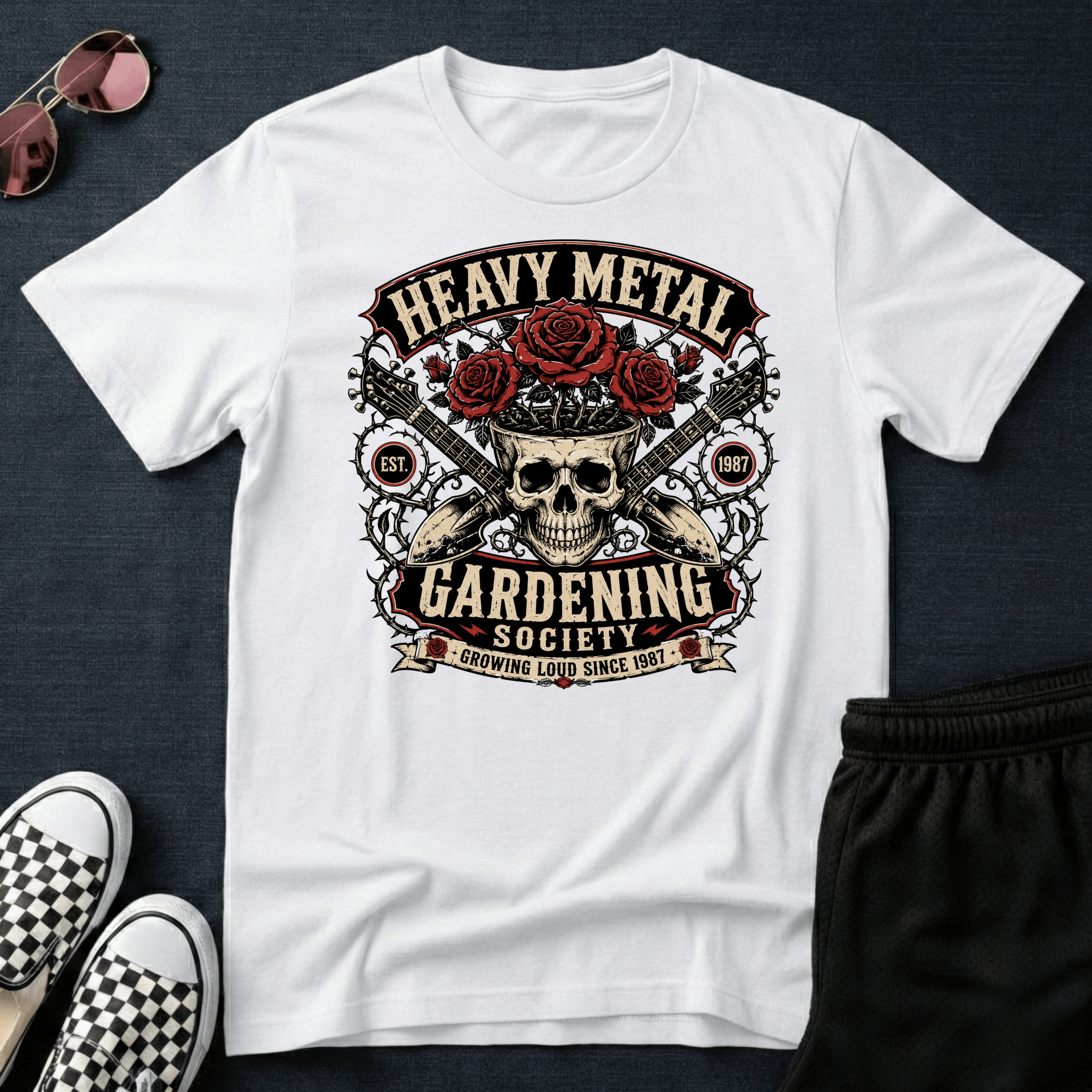 Heavy metal gardening T-shirt